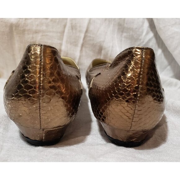 J. Renee Metallic Reptile Print Pointy Toe Flat Slip On Shoe Size 11 EUC - Picture 7 of 10